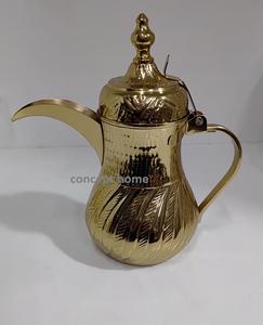 Fancy Look Unique Metal Arabic Dallah Espresso <b>Pot</b> <b>Set</b> Gold Color Brass Metal Teapot - Product Image 4
