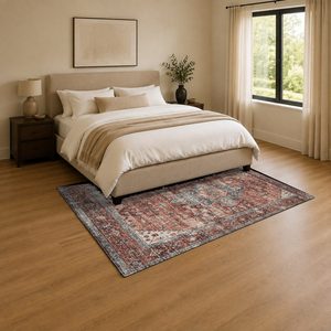 Tapis RUGS DEPOT LXDP-0792 en gros, couleur terre cuite dorée, style oriental traditionnel, imprimé numériquement, lavable en machine, en chenille, antidérapant - Product Image 3