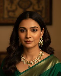 Ensemble collier et boucles d'oreilles royales en émeraude, confectionné avec des pierres de qualité supérieure en émeraude verte en forme de larme et de coupe ovale - Product Image 2