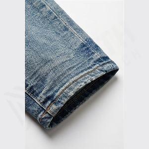 Pantalones Vaqueros Ajustados Vintage para Hombre, Desgastados, con Parches Bordados Rosas, Precio de Mayoreo, Ropa Urbana, Color Personalizado - Product Image 6