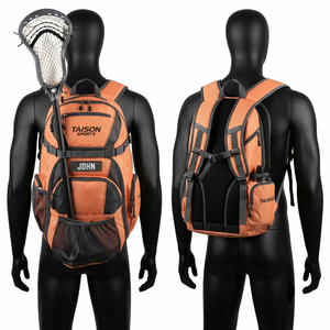 Bolsa de Lacrosse TAISON SPORTS de 30-40L, Fabricada con Tela Oxford PU Premium de 420 GSM, Color Naranja y Negro, con Logotipo Bordado Personalizado - Product Image 1