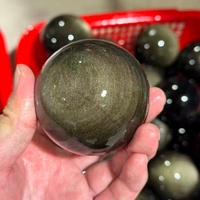 Sphère en Obsidienne Dorée Polie de Haute Qualité 7-10cm, Boule de Cristal Naturelle pour Méditation, Guérison Reiki, Décoration Feng Shui, Vente en Gros