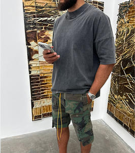 T-shirts vintage surdimensionné de haute qualité délavé à l'acide col rond t-shirt court logo personnalisé 100% coton t-shirt pour hommes - Product Image 3