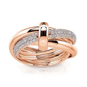 แหวนเงินแท้ทรงสามเหลี่ยมสีโรสโกลด์ Jeulia ดีไซน์ทันสมัย - Product Image 1