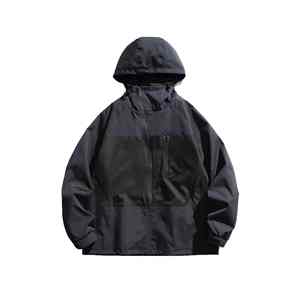 Veste d'hiver pour homme, idéale pour l'extérieur, en noir uni, avec un dessus blanc brillant, col montant, respirante, style HIGH STREET, pour l'automne - Product Image 3