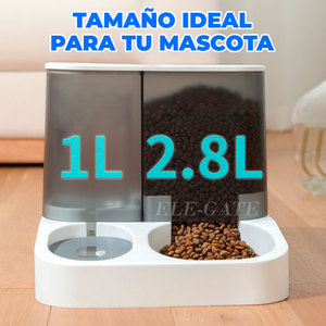 Comederos Automáticos para Mascotas - Dispensador de Agua y Comida de Acero Inoxidable, 1L de Agua y 2.8L de Comida, Fuente de Alimentación Incluida, en Caja - Product Image 5