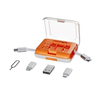 Kit de câble rétractable USB-C/USB-A à charge rapide PD 60W avec conducteur en PVC et en cuivre pur pour batterie externe et téléphone portable