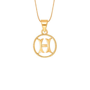 Colgante con Letra H en Oro Amarillo, Amuleto Fino Unisex - Product Image 2