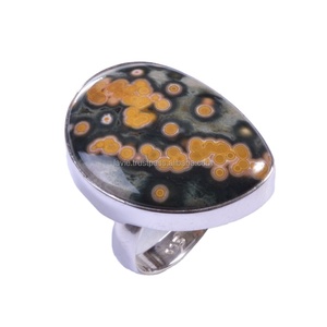 Natural Ocean jasper Gemstone <b>Rings</b> <b>Indian</b> Silver Jewelry Wholesale 925 Sterling Silver Handmade <b>Rings</b> Suppliers - Product Image 1