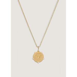Collier papillon avec pièce de monnaie et diamant - Product Image 3