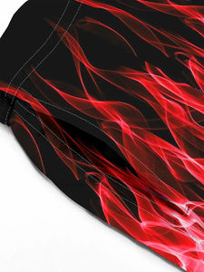 Shorts de sport décontractés en toile grande taille pour hommes, respirants, avec motif de flamme, pour les activités de plein air, grande taille - Product Image 4