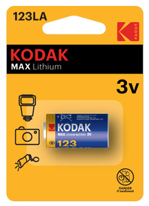 1 pezzo. Batteria Kodak Max al litio 3V 123LA per telecomandi e fotocamere (confezione blister) - Product Image 1