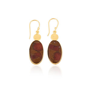 New Arrival Boho Malinga Jasper Gemstone Earring Hot Selling Brass Gold Plated Dangle Drop Earrings For Women Gifts Jewelry - Product Image 1