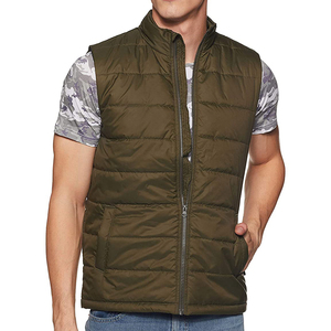 Veste sans manches matelassée pour homme, 100% nylon, décontractée, de haute qualité, respirante, capuche, fermeture éclair, col rond, vêtements d'extérieur d'hiver, service OEM disponible - Product Image 1