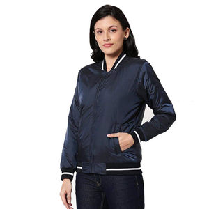 PRO ENTERPRISES Chaqueta Bomber de invierno para mujer-Ajuste cómodo Tela de lona transpirable 100% Poliéster Shell Stand Collar Cremallera - Product Image 5
