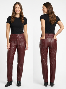 Pantalons en cuir baggy à taille basse avec couture en spirale en cuir d'agneau véritable Premium Fit Fashions Style streetwear Pantalons décontractés Pantalons en cuir sur mesure - Product Image 2