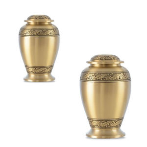Suministro al por mayor de urna de metal chapada en latón para urnas de almacenamiento de cenizas conmemorativas funerarias de cremación - Product Image 3
