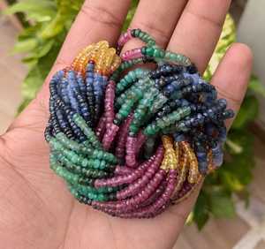 Natural Multi Sapphire Beads 3-4mm Gemstone Beads Strand for Jewelry Making DIY <b>Bracelets</b> Necklaces Wholesale - Product Image 4