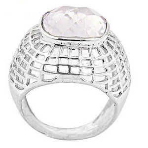 แหวนเงินแท้ 925 สไตล์โบฮีเมียนประดับควอตซ์สำหรับผู้หญิง งานแฮนด์เมด เครื่องประดับโดดเด่นด้วยหินธรรมชาติทรงลูกแพร์ ชุบโรเดียม ดีไซน์ทันสมัย - Product Image 1