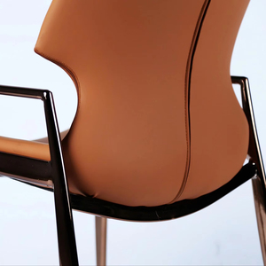 Modern Luxury Leather Gold-Plated Stainless Steel Portable Dining <b>Chair</b> for Living Room Park <b>Outdoor</b> Use-High Class Commercial - Product Image 1