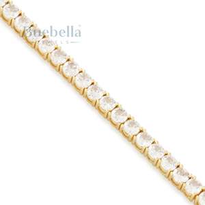 Venta caliente 925 Plata 14K Chapado en oro 4mm Moissanite Diamond Tennis Gargantilla Cadena para hombres - Product Image 2