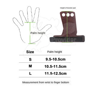 Poignées de gymnastique sans doigts en caoutchouc naturel durable et PVC - Imperméables, résistantes à l'usure, fermeture à boucle et crochet, haute qualité, personnalisables - Product Image 2