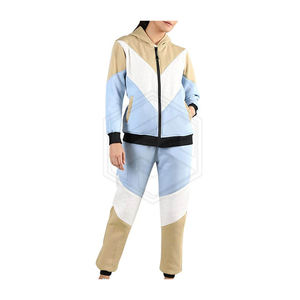 Alta calidad último diseño suelto ajuste personalizado cremallera chándales Casual largo ecológico transpirable 2 piezas conjunto al por mayor - Product Image 1