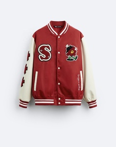 Chaqueta Universitaria de Invierno para Hombre de Alta Calidad, Transpirable, con Cuello Alto, Diseño Letterman con Bordado, Estilo Béisbol - Product Image 4