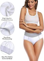 Culotte taille haute grande taille pour femme en coton doux extensible respirant avec dentelle perforée et bouton, écologique, antibactérienne et douce