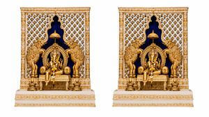 Scène de mariage malayalam de luxe Majestic Kanyadanam avec statues dorées et décorations florales - Product Image 4