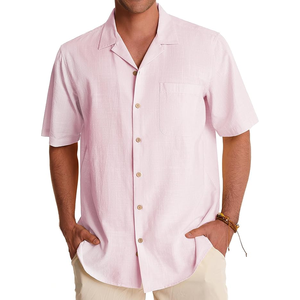 Chemise à manches longues en lin pour hommes coupe standard chemises décontractées à manches longues en lin de coton chemises de plage d'été à boutons - Product Image 3