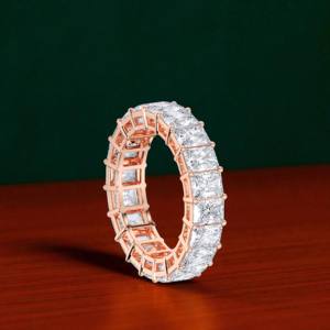 Bague d'éternité 5.00 carats avec diamants E-F/VVS-VS coupe rayonnante en argent sterling 925 unisexe tendance - Product Image 3