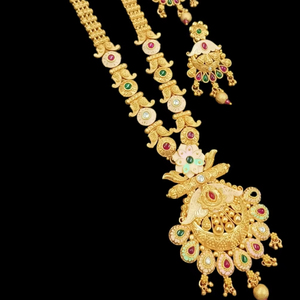 <b>INDIAN</b> TRADITIONAL and FASHIONABLE COPPER JEWELLERY BRIDAL WEDDING JEWELLERY <b>SET</b> for WOMEN EARRINGS and NECKLACE <b>SET</b> - Product Image 1