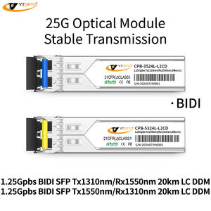 Заводская цена, 1,25 г SFP Bidi, одноволоконный модуль 3 км/20 км/40 км/60 км/80 км/160kkmOptical трансивер, поддержка OEM - Product Image 3