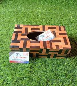 Distributeur classique de mouchoirs en résine et incrustation de bois fait à la main avec incrustation de perles Boîte décorative de luxe pour salle à manger et salle de bain - Product Image 1