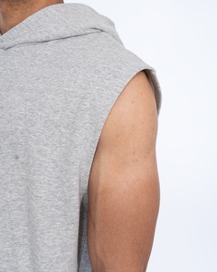 Personalizado peso pesado al por mayor pulóver Oversize Loose Fit Sudadera con capucha sin mangas de longitud Regular Dark Men US Men's Hoodies - Product Image 4