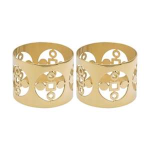 Lujosos servilleteros de latón en tono dorado para bodas, servilleteros pulidos lisos para un aspecto exclusivo en la mesa de comedor formal - Product Image 1