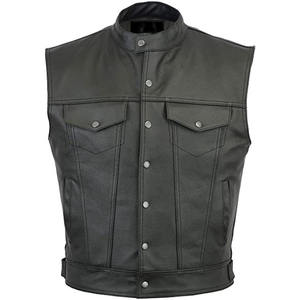 Chaleco Informal de Lona y Cuero para Hombre, Ropa Exterior para la Temporada de Verano con Cierre de Botones - Product Image 1