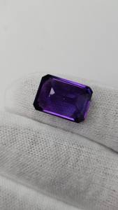 พลอยอะมีทิสต์สีม่วงธรรมชาติคุณภาพสูงจากโรงงานโดยตรง สำหรับงานประดิษฐ์เครื่องประดับ ขนาด 10x12 มม. รูปทรงแปดเหลี่ยม - Product Image 4
