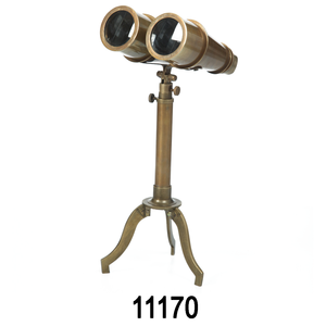 Binocular náutico de latón Vintage para amantes de la Marina y coleccionistas con acabado antiguo y estuche de cuero incluido - Product Image 3