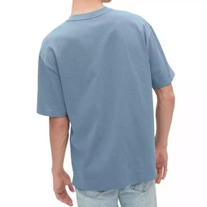 Vente en gros T-shirt blanc unisexe imprimé de logo personnalisé uni vintage surdimensionné pour hommes T-shirts à épaules tombantes 100% coton à manches courtes - Product Image 5