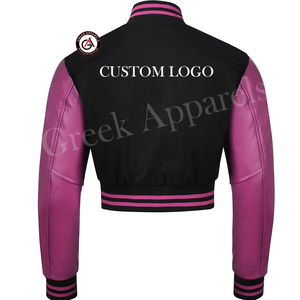 Alpha | Kapa | เสื้อแจ็กเก็ตเบสบอลปักลายชมรมชาวกรีก, เสื้อแจ็กเก็ตหนังแกะแขนเสื้อแจ็คเก็ต - Product Image 2