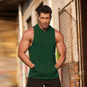 Ome Service เสื้อมีฮู้ดลำลองสำหรับผู้ชาย, เสื้อสวมหัวผ้าฝ้ายแขนเสื้อมีฮู้ดใส่เล่นกีฬาฟิตเนสฤดูร้อน - Product Image 4