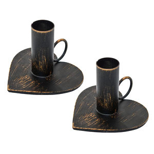 Nuevo Diseño Moderno Vintage en Forma de Corazón con Base y Asa Redonda, Portavelas con Acabado y Tamaños Personalizables - Product Image 1