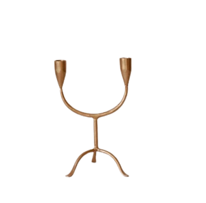 Candelabro Decorativo Brillante de Hierro Pulido, Candelabro Navideño Hecho a Mano, Decoración para Mesa del Hogar - Product Image 1