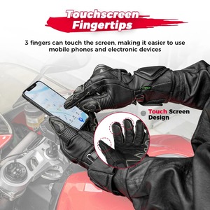 Leather Motorbike Gloves Long Cuff Racing Gloves Kevlar CE Knuckle Protection Moto Glove For Protection Professional Powersports - Product Image 6