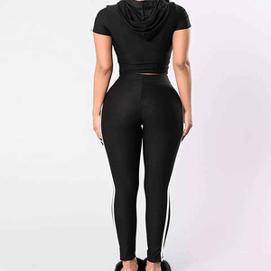 Chándal de invierno de algodón orgánico sólido para mujer, Sudadera con capucha de lana tecnológica de gran tamaño, conjunto de 2 piezas con cintura elástica de talla grande - Product Image 6