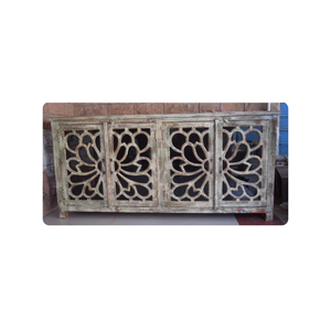 ตู้ไม้มะม่วงโบราณคุณภาพสูงแบบขายส่ง 4 ประตู เฟอร์นิเจอร์ภายในบ้านทันสมัย พร้อมประตูกระจก 4 บาน สำหรับห้องนั่งเล่นและห้องรับประทานอาหาร - Product Image 2