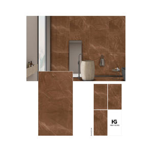 Finition brillante 800x1600mm moderne Grande dalle de porcelaine 15mm Firebrick Top Manufacturer Made Mall Accents pour villas - Product Image 2