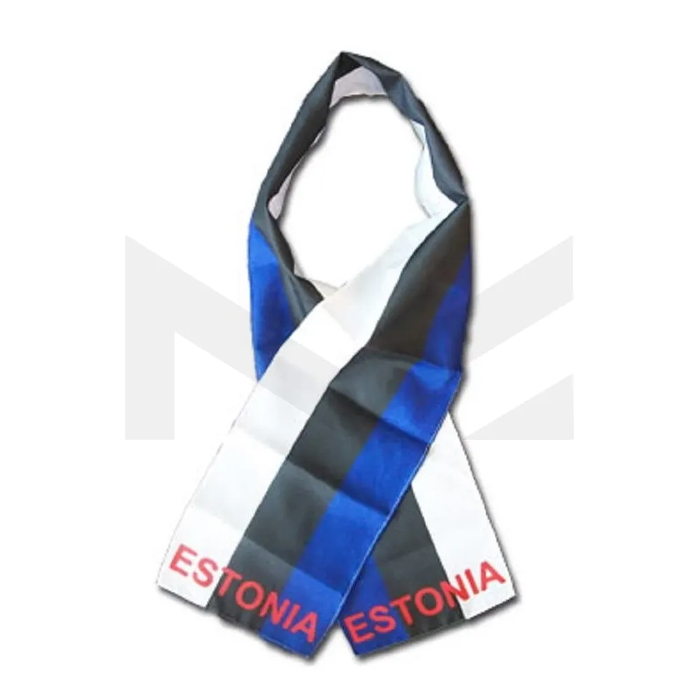 Sciarpa in stile lavorato a maglia con bandiera leggera del paese di Estonia grecia slovacchia lituania Indonesia sciarpe con bandiera del belgio per il calcio